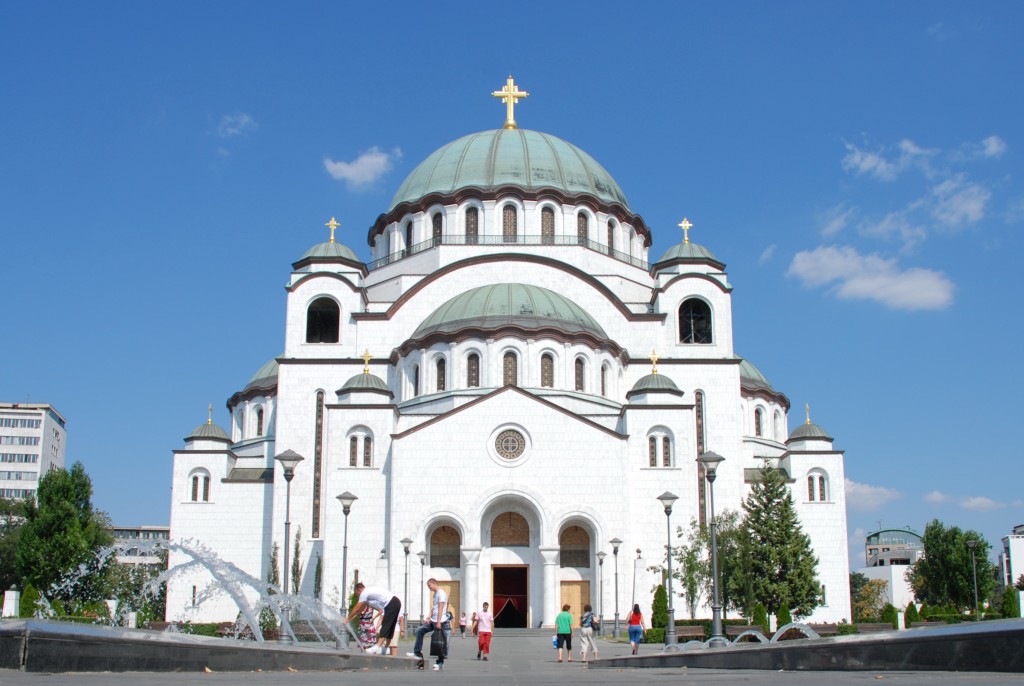 The Cathedral of Saint Sava is an Orthodox church in Belgrade, the capital of Serbia, the largest in the world. The church is dedicated to Saint Sava, founder of the Serbian Orthodox Church and an important figure in medieval Serbia. It is built on the Vracar plateau, on the location where his remains are thought to have been burned in 1595 by the Ottoman Empire's Sinan Pasha. From its location, it dominates Belgrade's cityscape, and is perhaps the most monumental building in the city. The building of the church structure is being financed exclusively by donations. The parish home is nearby, as will be the planned patriarchal building. http://en.wikipedia.org/wiki/Cathedral_of_Saint_Sava http://www.hramsvetogsave.com http://en.wikipedia.org/wiki/Saint_Sava