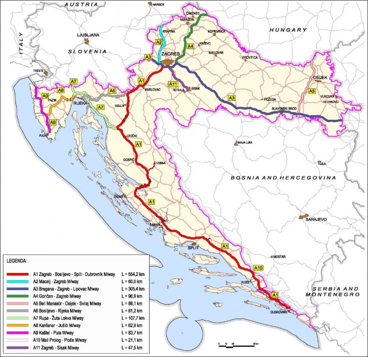 Drumuri Si Autostrăzi In Croaţia Hrvatske Autoceste Trecator